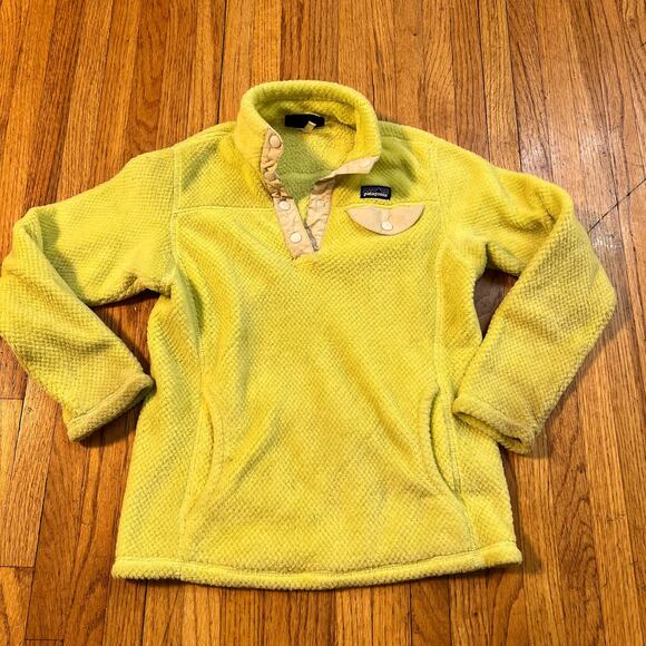 Patagonia Re Tool Snap T Fleece Pullover Girls 14 ? XL Yellow Sweatshirt ** - Picture 1 of 10